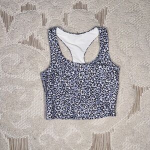 Betsey Johnson Leopard Print Tank Top - Blue and White